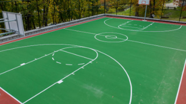 Chrome Oxide Green applied to a basketball court